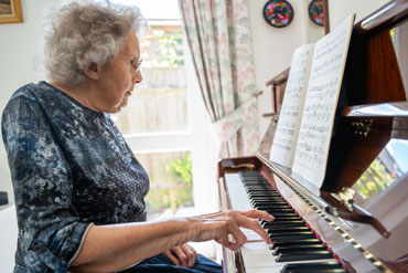 resident playing piano